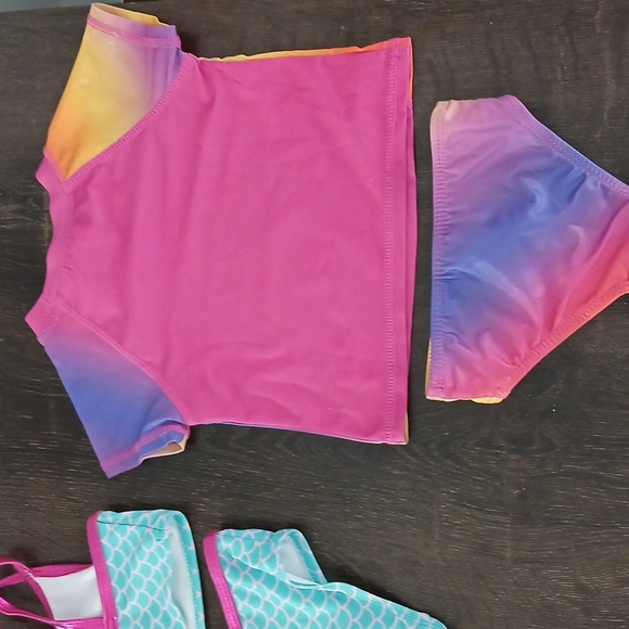 Unicorn and Mermaid Kids Swim Set - Pink and Blue----   (2) Swimsuits - Picture 7 of 7